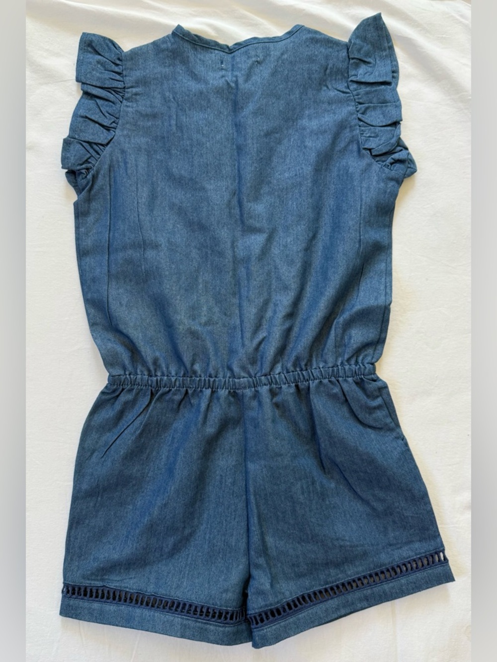 Toddler Girls Denim Romper - Picture 2 of 4